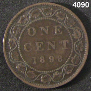 1898 H CANADA LARGE CENT XF KEY DATE #4090