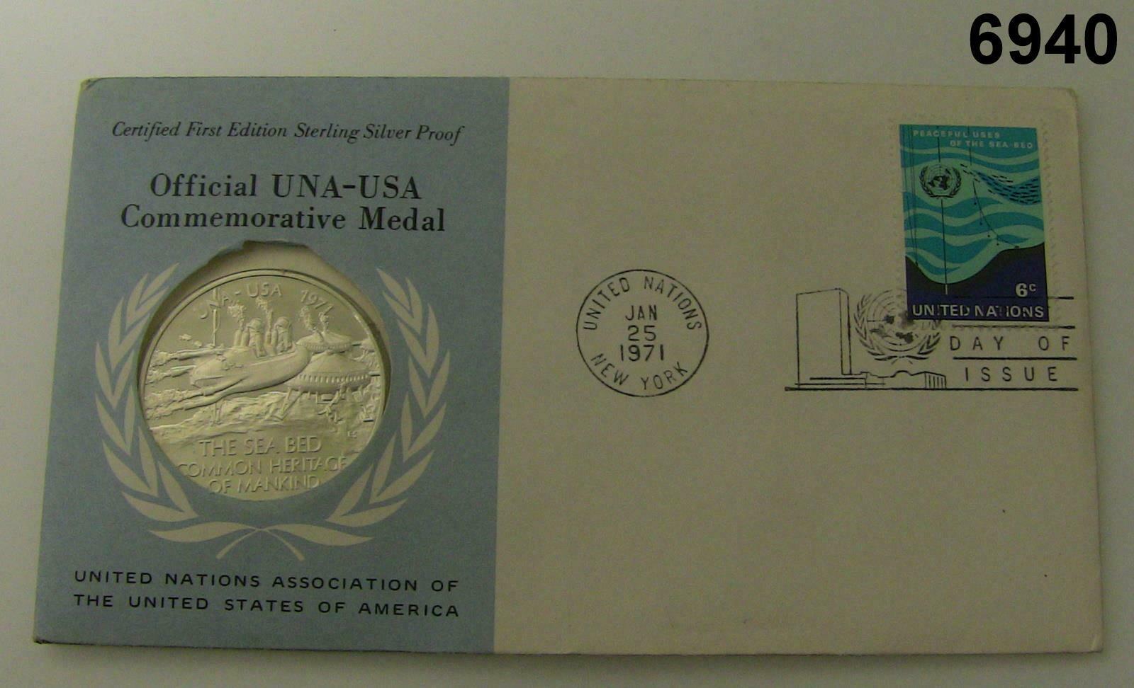 1971 UNA/USA MEDALS LOT OF 4 STERLING SILVER 1ST EDITION COVERS! #6940