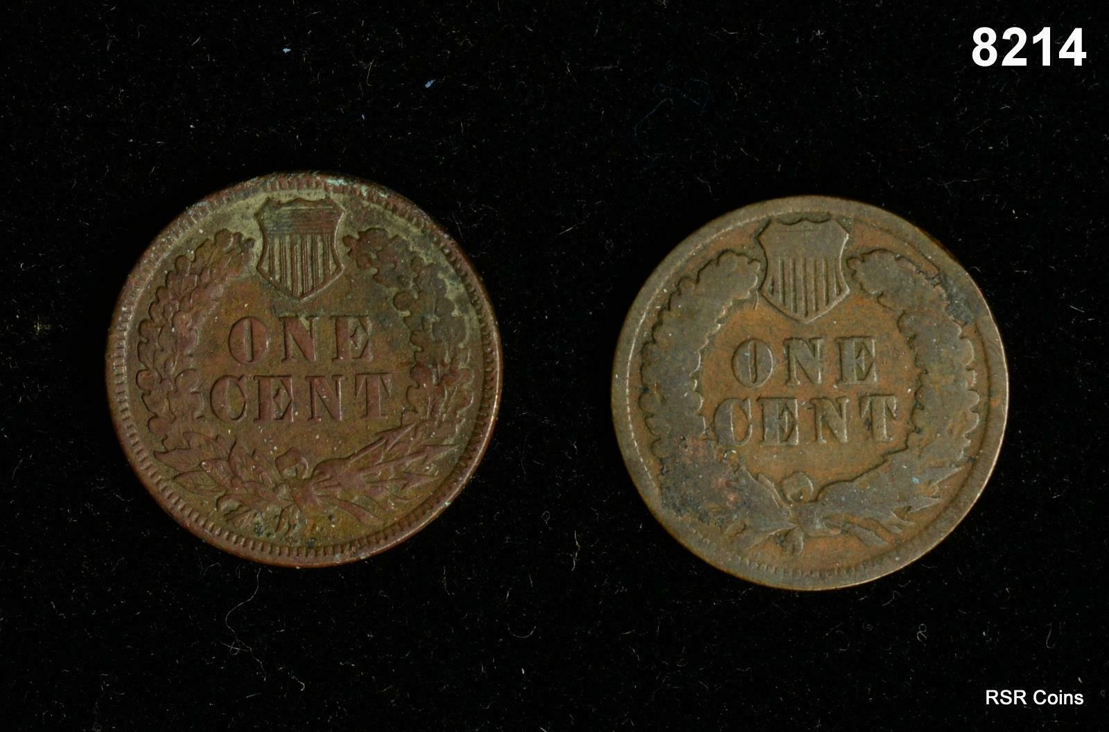 1889 XF DET. & 1894 VG INDIAN HEAD CENT CORRODED #8214