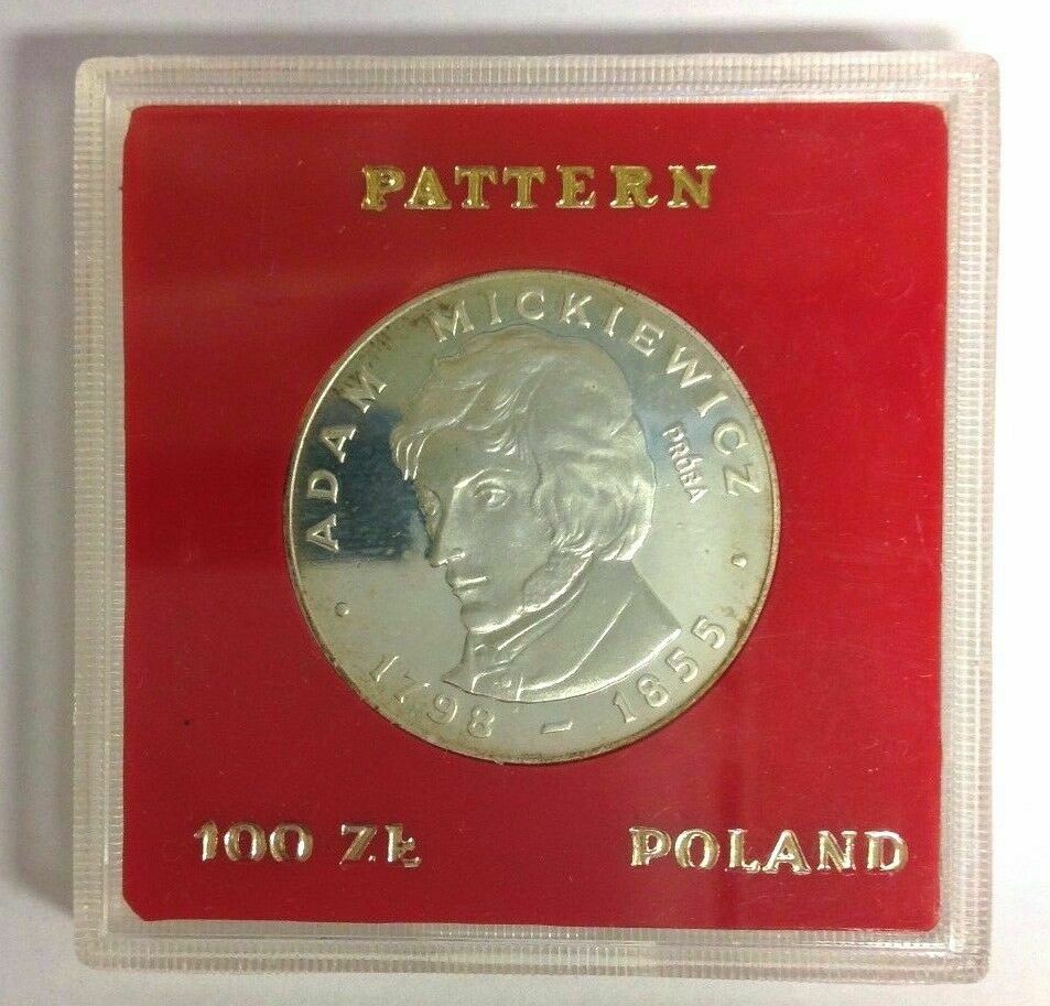 Poland 100 Zlotych Coin Proof Silver Mickiewicz 1978 PR 323 Proba/Pattern #9174