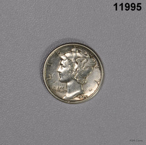 1929 MERCURY DIME AU REVERSE SCRATCH #11995