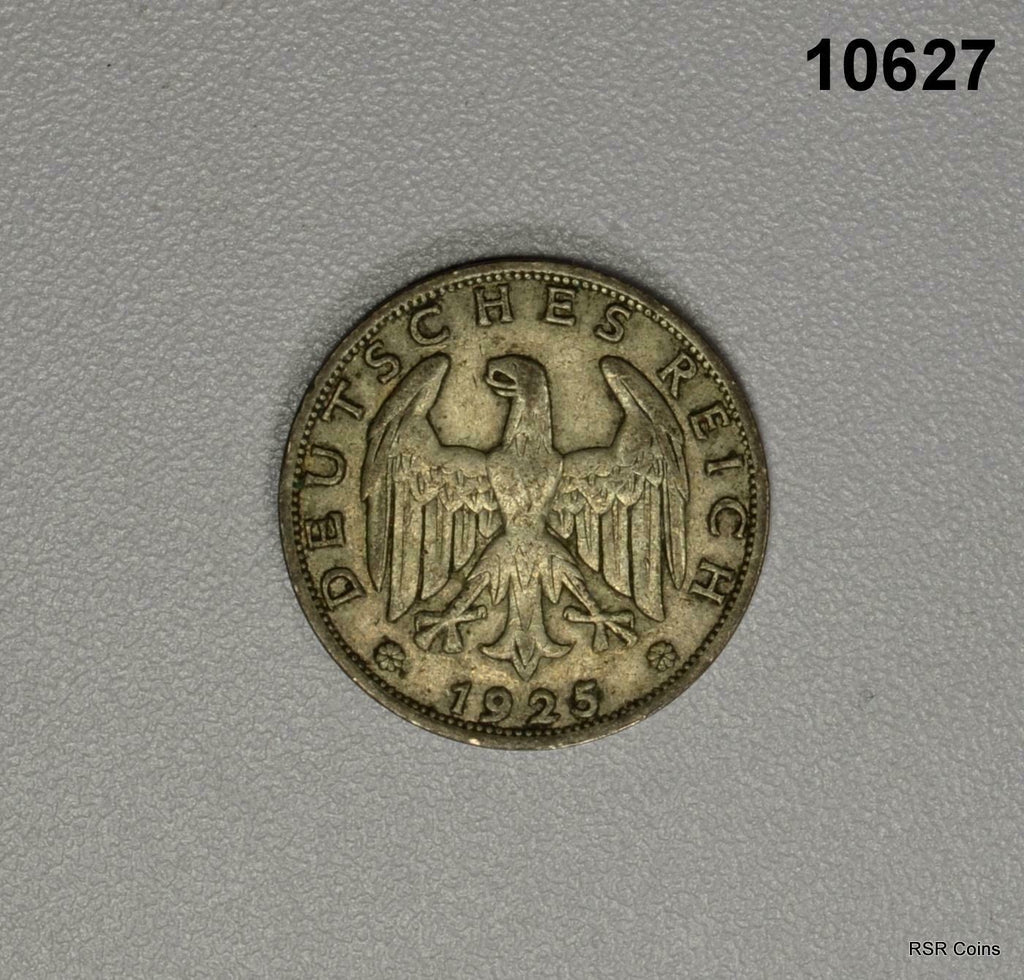 1925 A GERMANY WEIMAR REPUBLIC 1 REICHMARK SILVER #10627