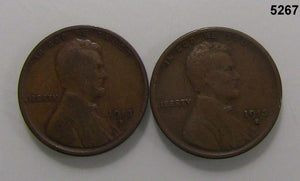 2 LINCOLN CENTS 1913 F 1913 S VF NICE! #5267