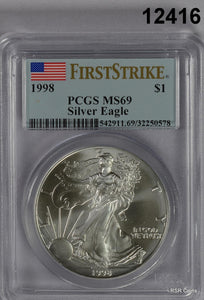 2018 S SILVER EAGLE PCGS CERTIFIED MS69 FIRST STRIKE FLAG RARE!! #12416