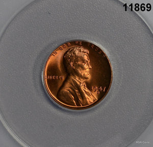 1947 D LINCOLN CENT ANACS CERTIFIED MS66 RD! FINE RED! #11869