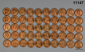 CHOICE BU 1950 S ROLL 50 COINS LINCOLN CENTS WOW! #11147