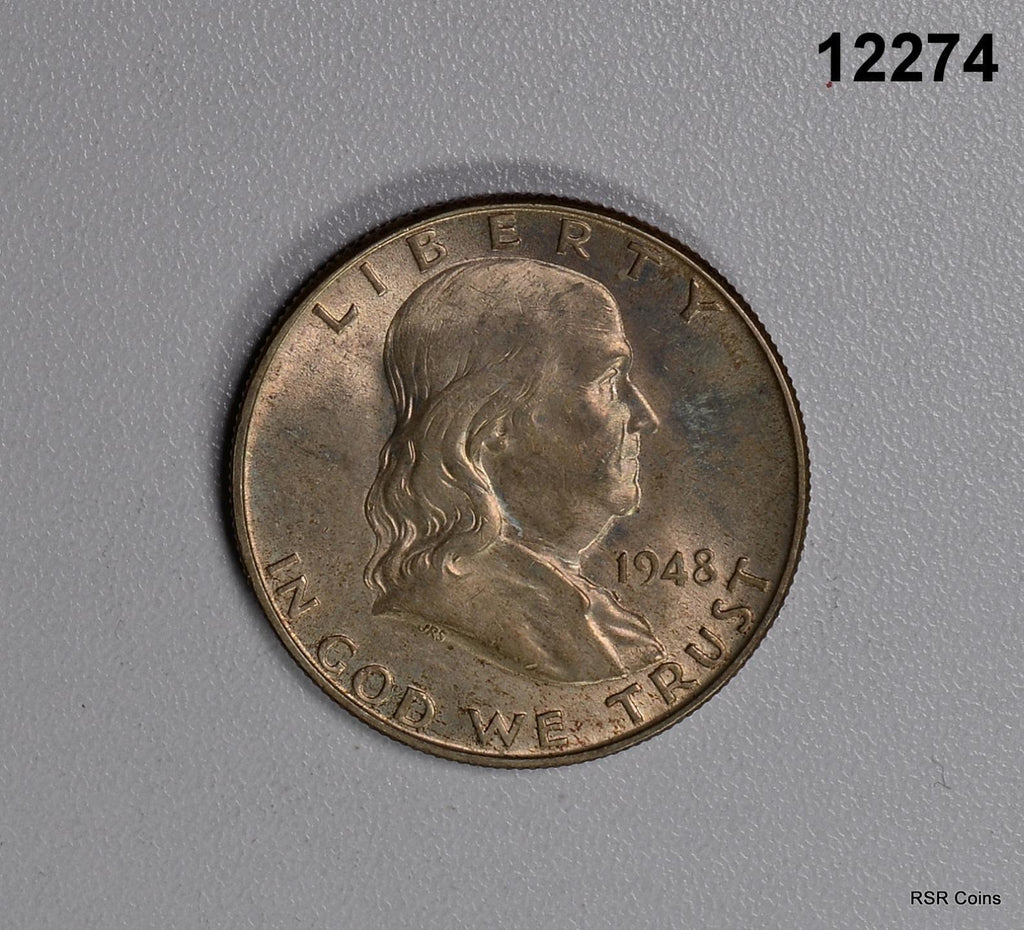 1948 D FRANKLIN HALF BU NICE! GOLDEN! #12274