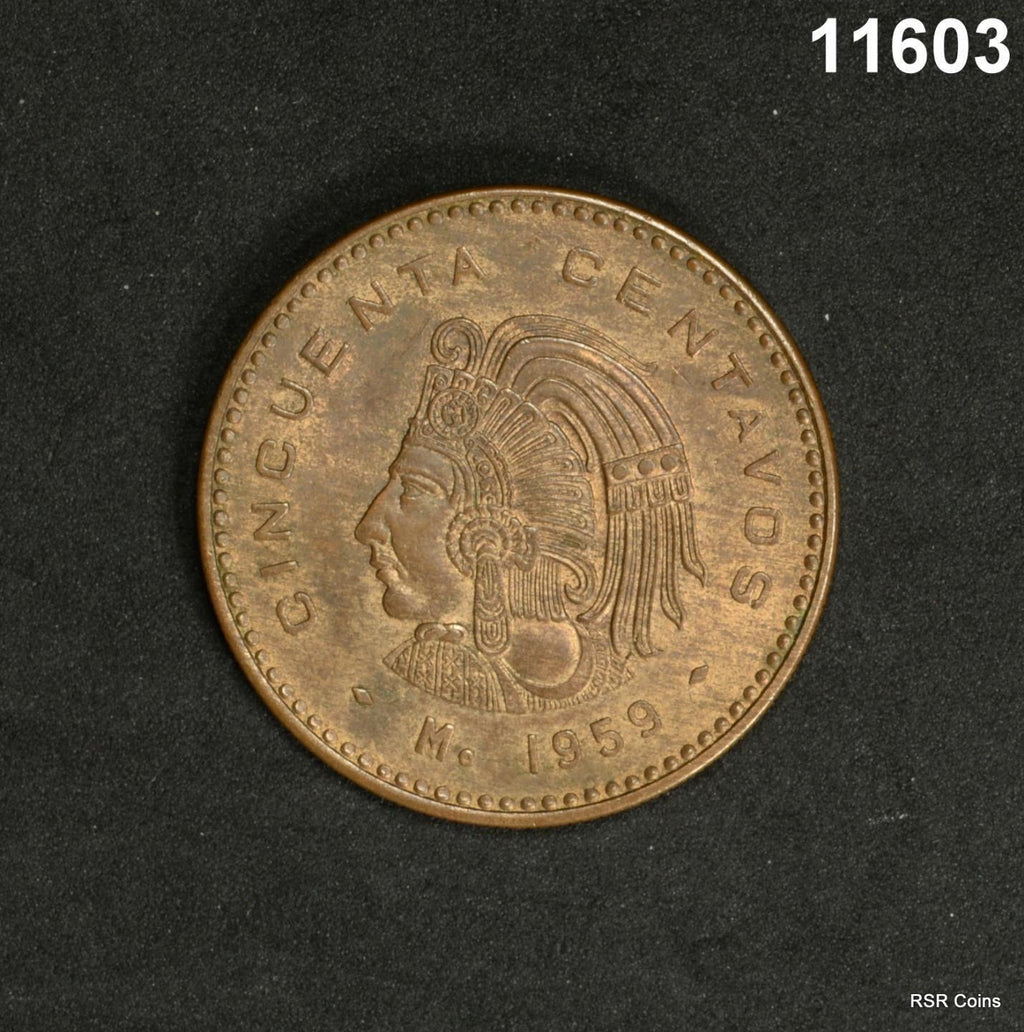 MEXICO 1959 CINCUENTA CENTAVOS BU! #11603