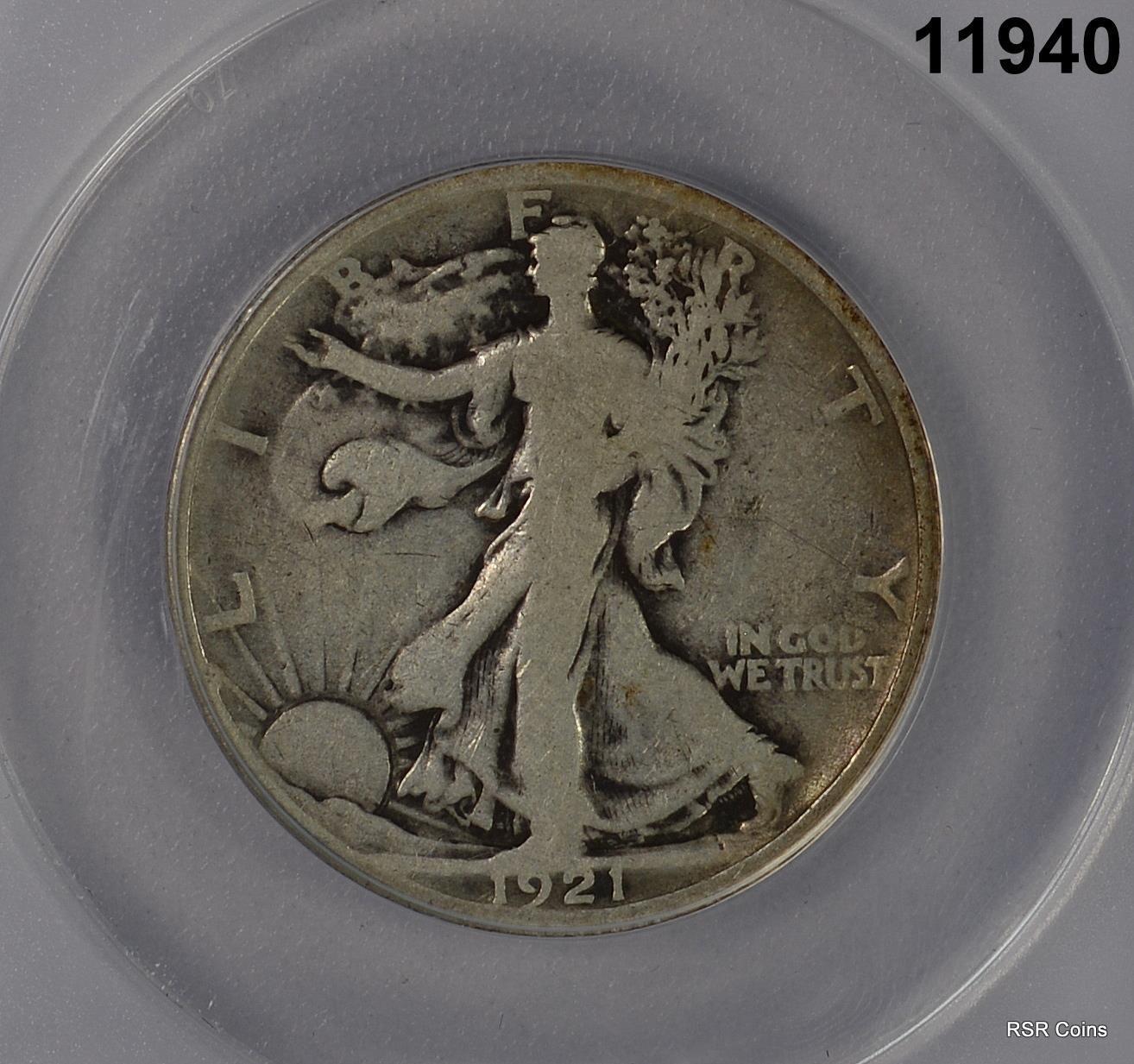 1921 WALKING LIBERTY HALF ANACS CERTIFIED VG 8 KEY DATE ORIGINAL! #11940