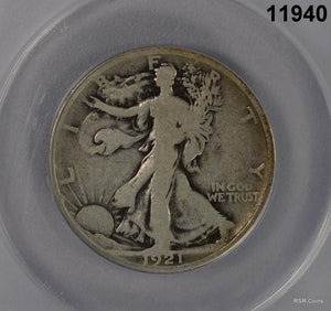 1921 WALKING LIBERTY HALF ANACS CERTIFIED VG 8 KEY DATE ORIGINAL! #11940