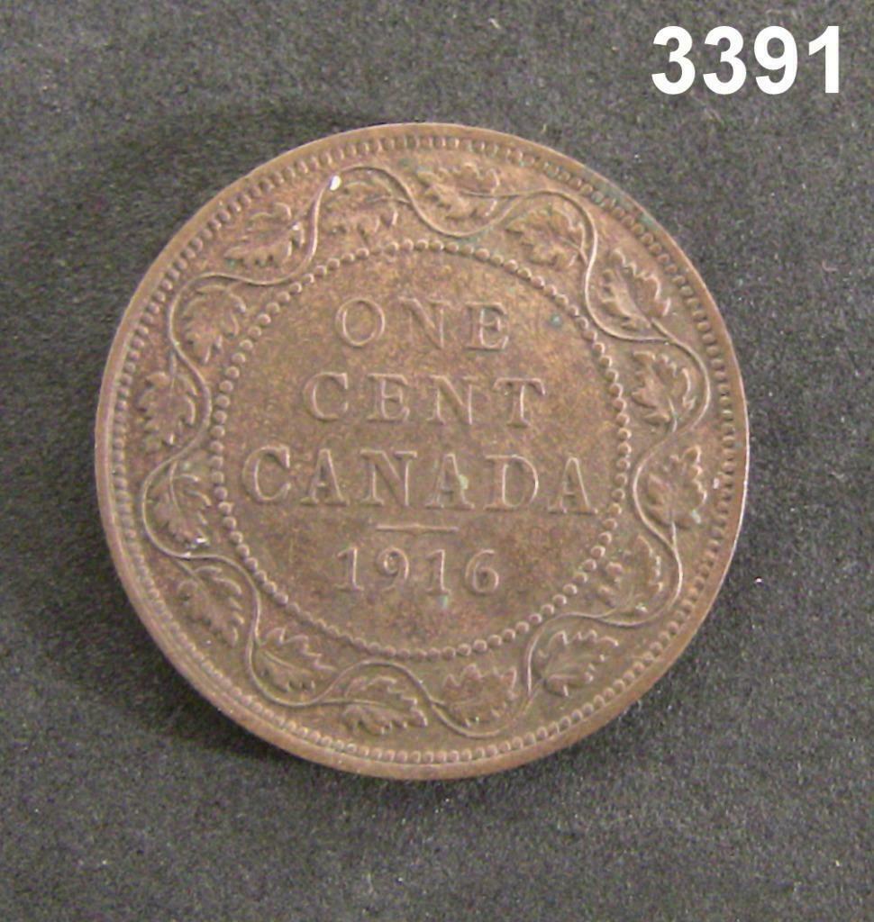 1916 CANADA ONE CENT AU+! #3391