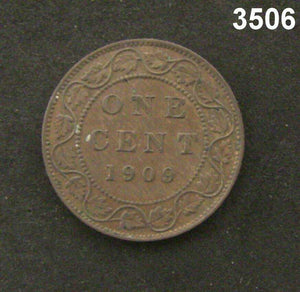 1909 CANADA KING EDWARD 1 CENT AU! #3506