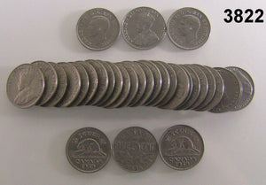 1935-1939 DATED 31 COIN LOT CANADA NICKELS FINE - XF + ! #3822