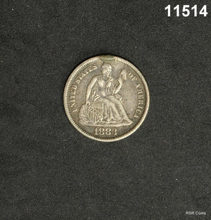 1883 SEATED LIBERTY DIME ENGRAVED REVERSE LOVE TOKEN #11514