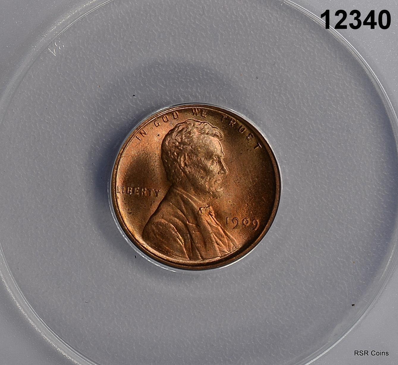 1909 VDB LINCOLN CENT ANACS CERTIFIED MS65 RD NICE! #12340