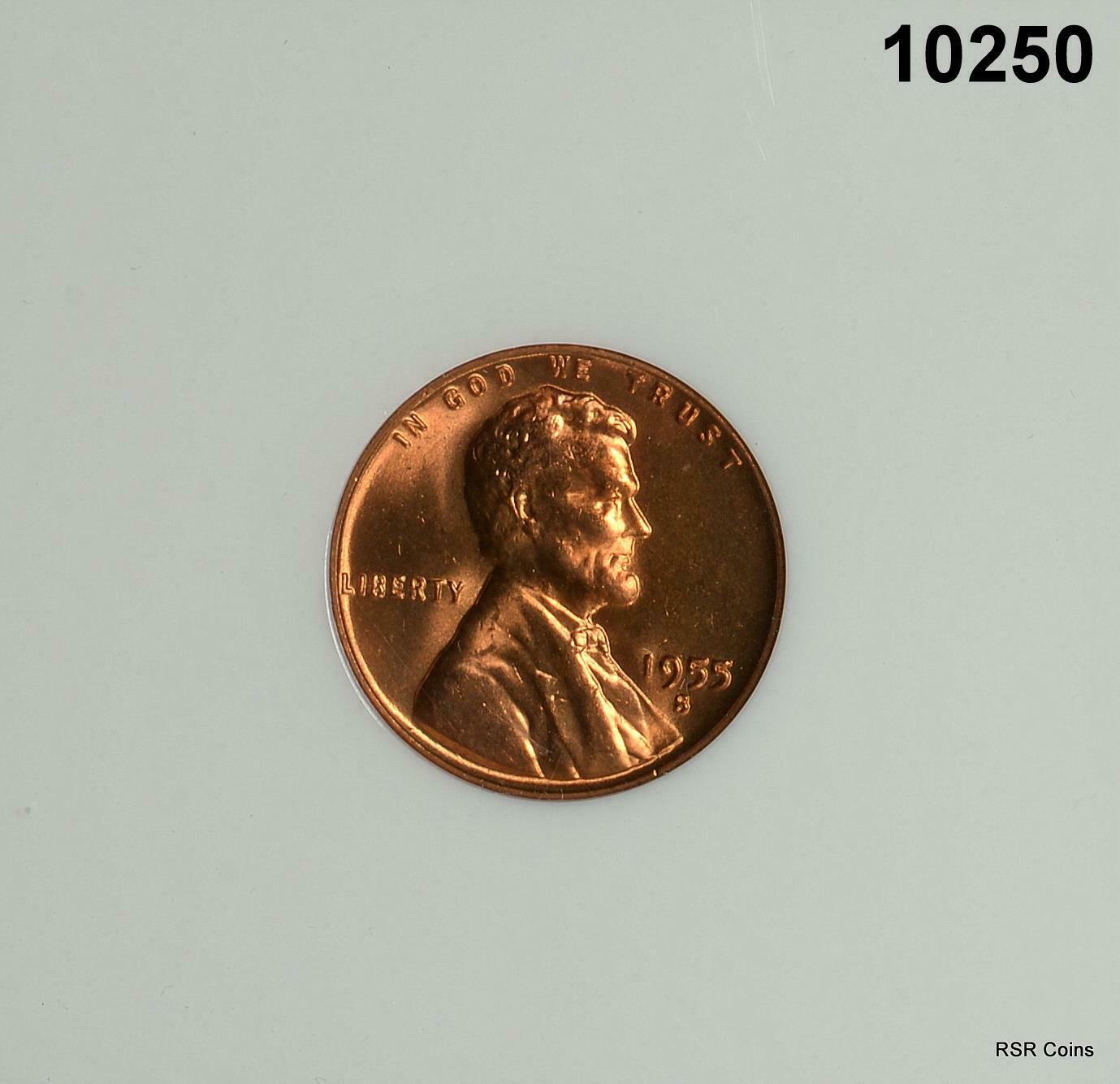1955 S LINCOLN CENT NGC CERTIFIED MS67 RD FULL RED GEM! #10250