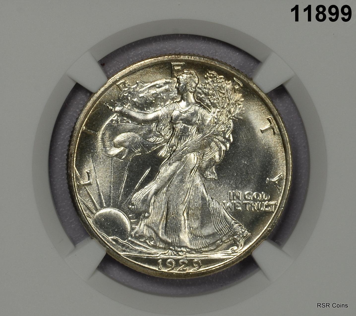 1929 S WALKING LIBERTY HALF DOLLAR NGC CERTIFIED MS66+* CAC BLAZING LUSTER#11899