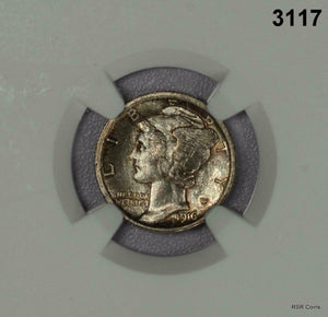 1916 NGC CERTIFIED MS 66 FB MERCURY DIME FLASHY GOLDEN! #3117