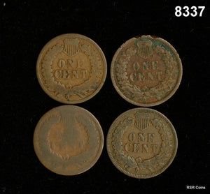 LOT OF 4 BETTER INDIAN HEAD CENTS: 80, 81, 83, 09 AG- FINE+ #8337