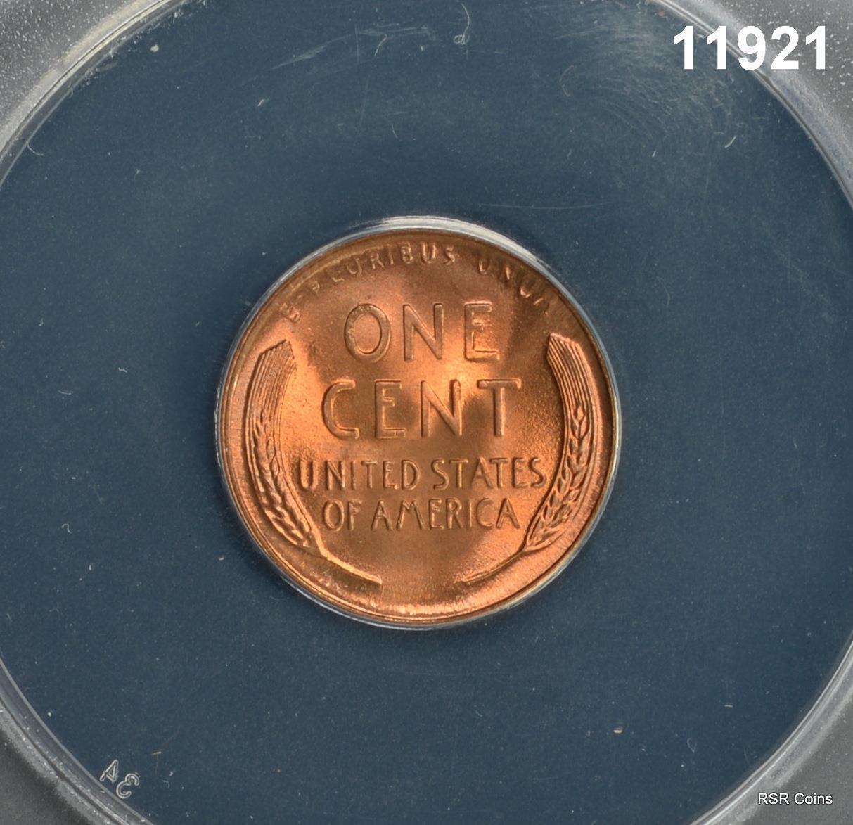 1947 D LINCOLN CENT ANACS CERTIFIED MS66 RB #11921