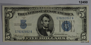 1934 $5 SILVER CERTIFICATE CRISP XF+ NICE! BLUE SEAL!! #12450