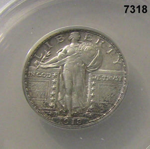 1918 S STANDING LIBERTY QUARTER ANACS CERTIFIED AU58 CLEANED #7318
