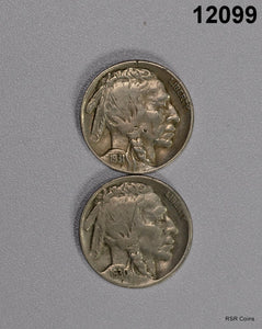 BUFFALO NICKEL 2 COIN LOT: 1930 S VF, 1931 S XF NICE COINS! #12099
