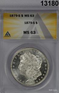 1879 S MORGAN SILVER DOLLAR ANACS CERTIFIED MS63 LOOKS BETTER! (PL) #13180