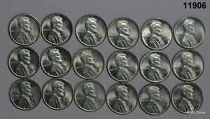 LOT OF 18 1943 P CHOICE BU STEEL CENTS! #11906
