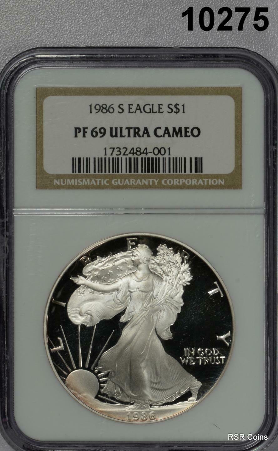 1986 S SILVER EAGLE $1 NGC CERTIFIED PF69 ULTRA CAMEO 1ST YEAR!! #10275