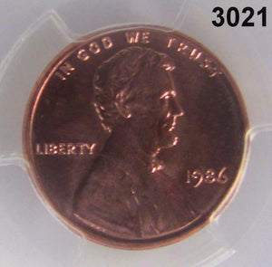 1986 PCGS CERTIFIED MS 67 RD LINCOLN WHEAT PENNY! FLASHY LUSTER #3021