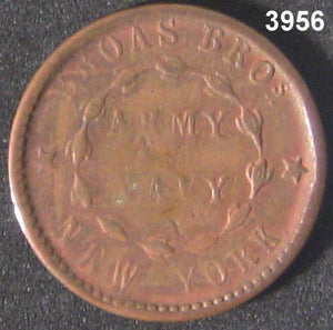 UNITED WE STAND BROAS BROTHERS NY CIVIL WAR TOKEN  #3956