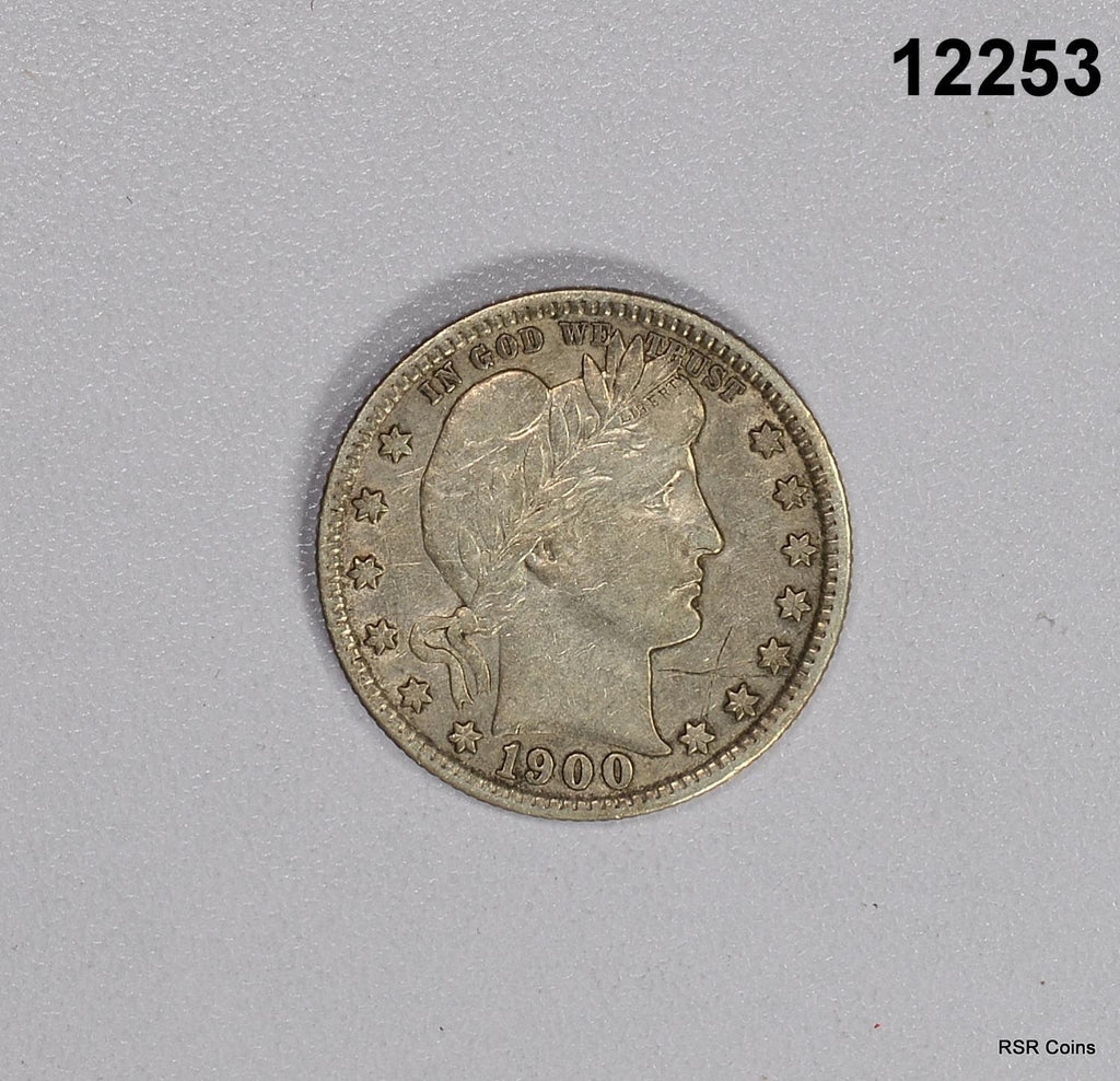 1900 BARBER QUARTER XF SCRATCHED CLEANED #12253