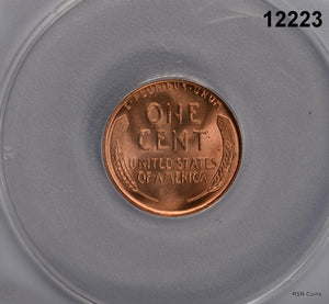 1955 LINCOLN CENT ANACS CERTIFIED MS66 RED #12223