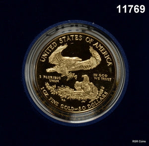 1986 1OZ AMERICA GOLD EAGLE COIN $50 WITH BOX & COA! WOW! #11769