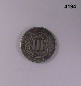 1858 3 CENT SILVER XF BETTER DATE! #4194