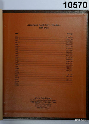 AMERICAN SILVER EAGLE SET 1986-2012 27 COINS BU! EMPTY THROUGH 2021 #10570