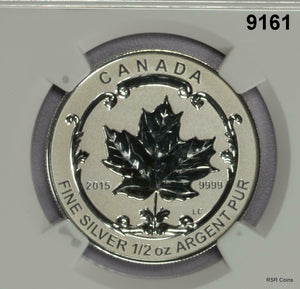 2015 CANADA SILVER MAPLE REVERSE PROOF INCUSE NGC CERTIFIED PF70 EARLY SET#9161