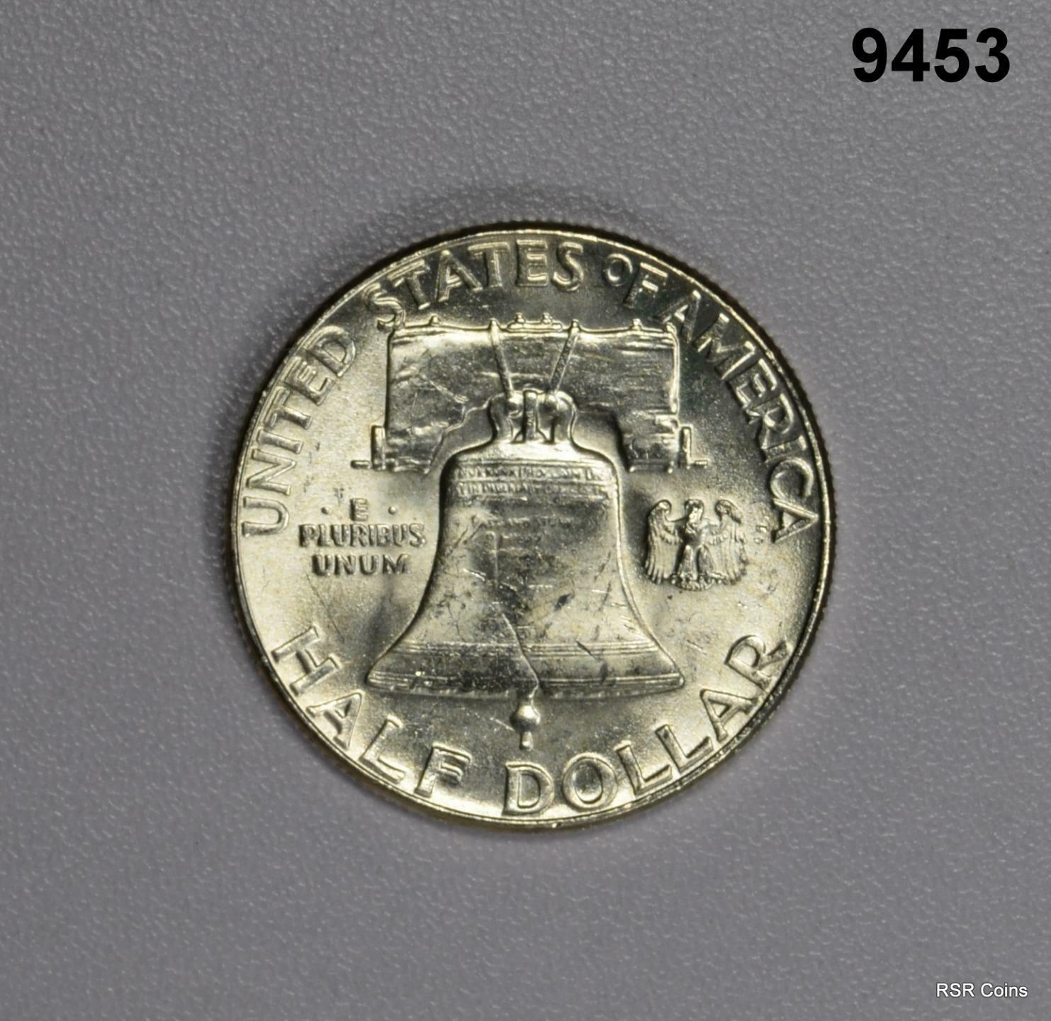 1955 FRANKLIN HALF DOLLAR CHOICE BU FBL WHITE! #9453