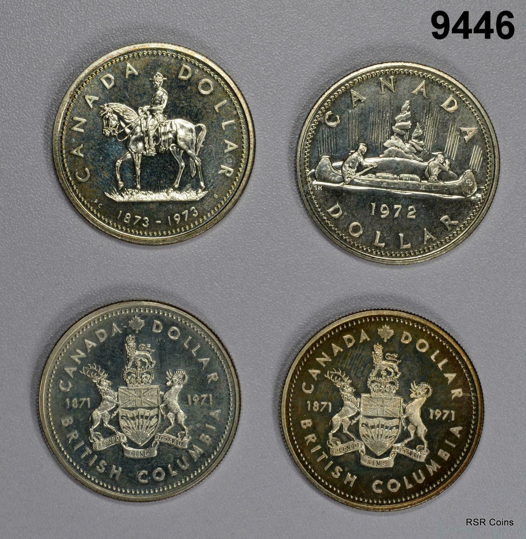 4- 50% SILVER CANADA DOLLARS CHOICE BU!! #9446