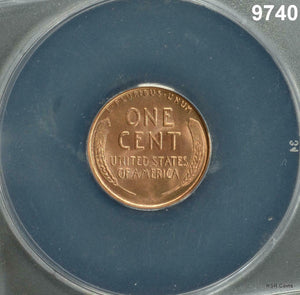 1936 S LINCOLN CENT ANACS CERTIFIED MS65 RD RED! #9740
