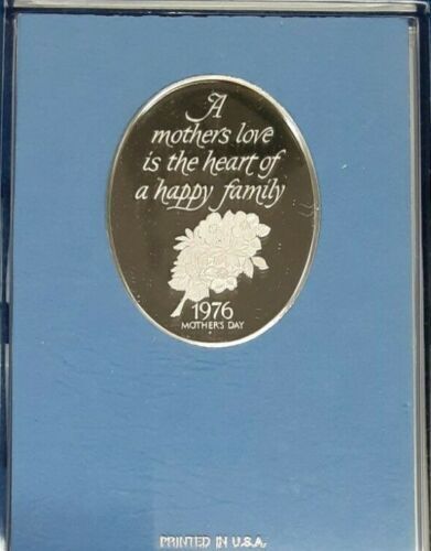 1976 Proof Franklin Mint .925 Silver Mothers Day Commem Medal CASE & STAND#11229