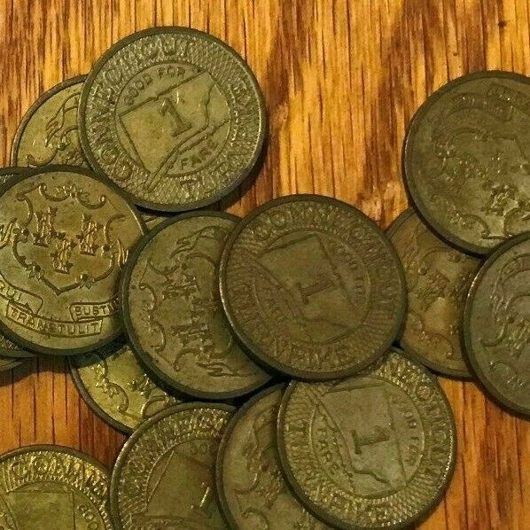 14 Pcs Connecticut Turnpike Transit Fare Token SOME Minor Circulated #9208