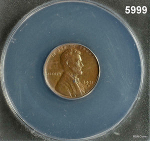 1931 D LINCOLN CENT ANACS CERTIFIED MS60 CORRODED #5999