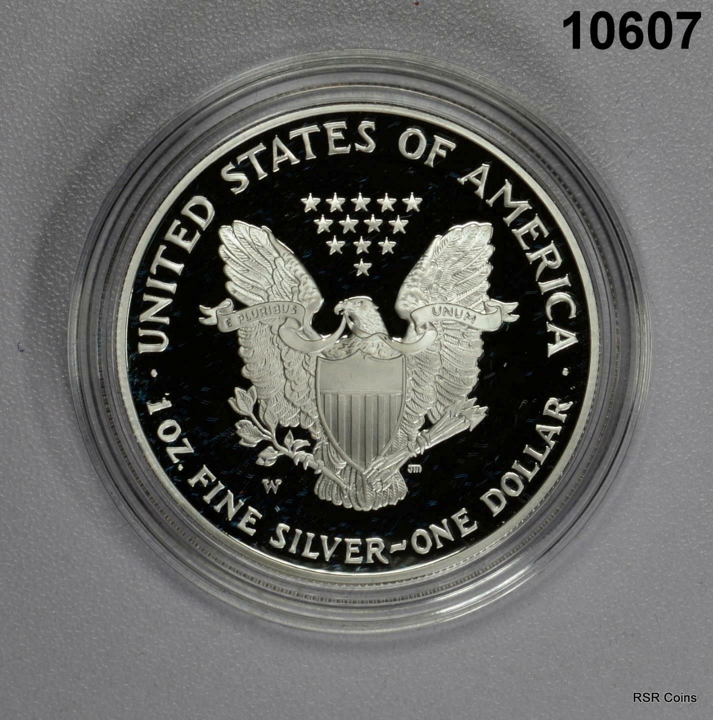 2006 W AMERICAN EAGLE 1OZ SILVER PROOF WITH BOX & COA #10607