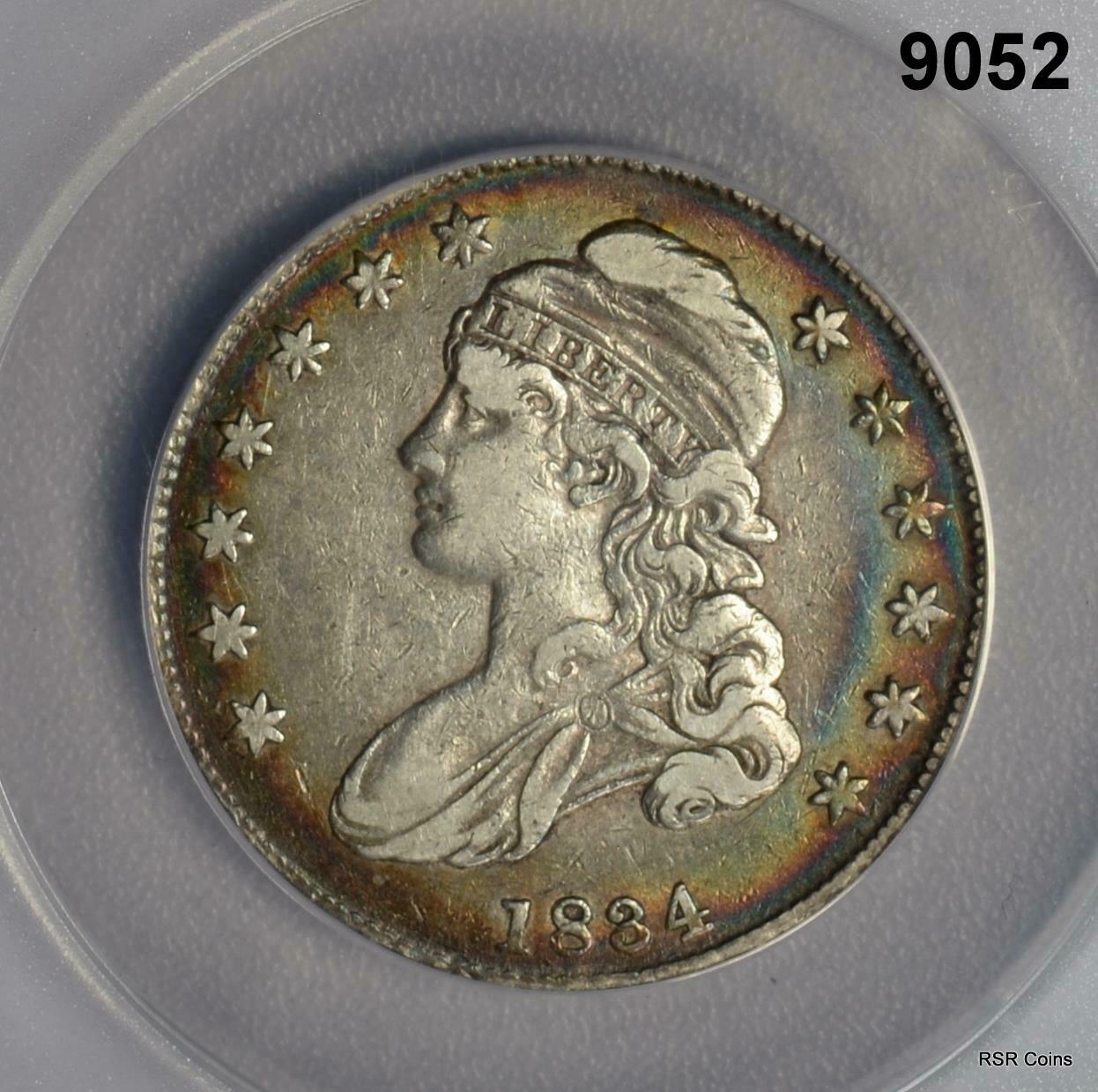 1834 CAPPED BUST HALF ANACS CERTIFIED VF30 RAINBOW COLORS! #9052