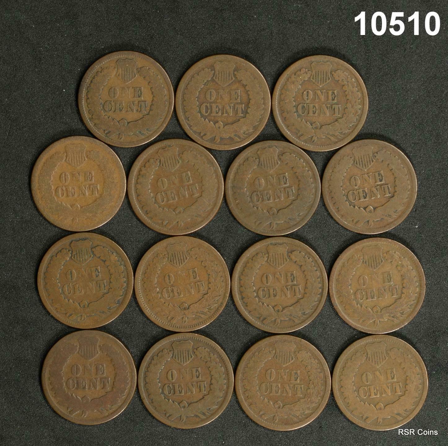 LOT OF 15 1864 INDIAN CENTS AG-VG+ #10510