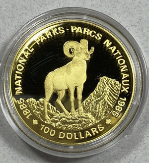 1985 Canada Proof $100 Gold 1/2 oz 22kt National Park Royal Canadian Mint OGP