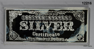 1996 "US $500 SILVER NOTE" HALF POUND .999 FINE SILVER 8 TROY OUNCES #12216