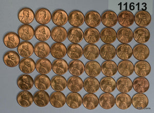 1947 S CHOICE BU ROLL (50 COINS) LINCOLN CENTS! #11613